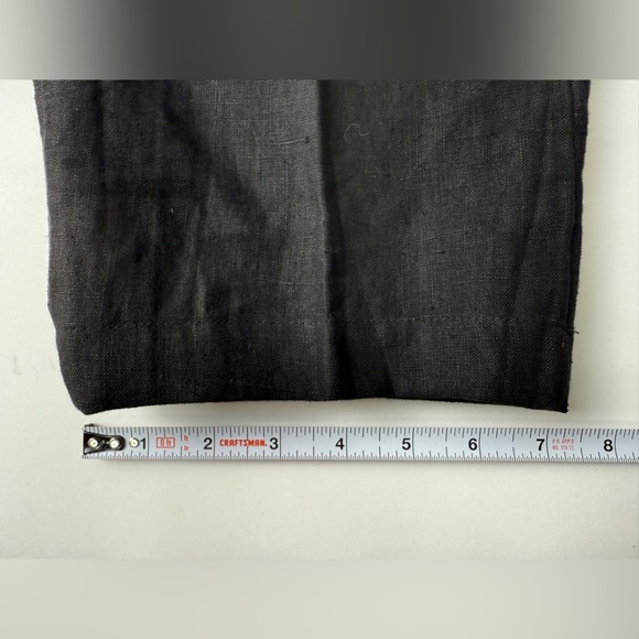 Kleen 100% Linen Barrel Ankle Pant Womens S Black Elastic Waist Lagenlook Boho - Picture 11 of 11